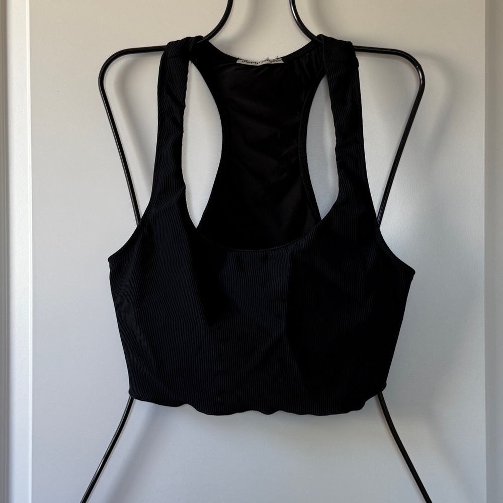 Dippin Daisy’s Black Ribbed Serenity Sports Bra - Size Large - EUC